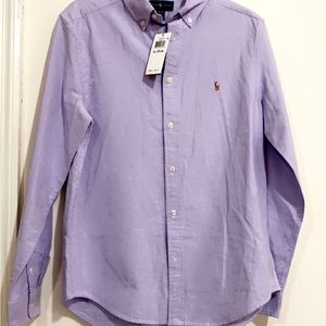 Long Sleeve Button Down Lavender Dress Shirt Big Boys Size XL 18/20